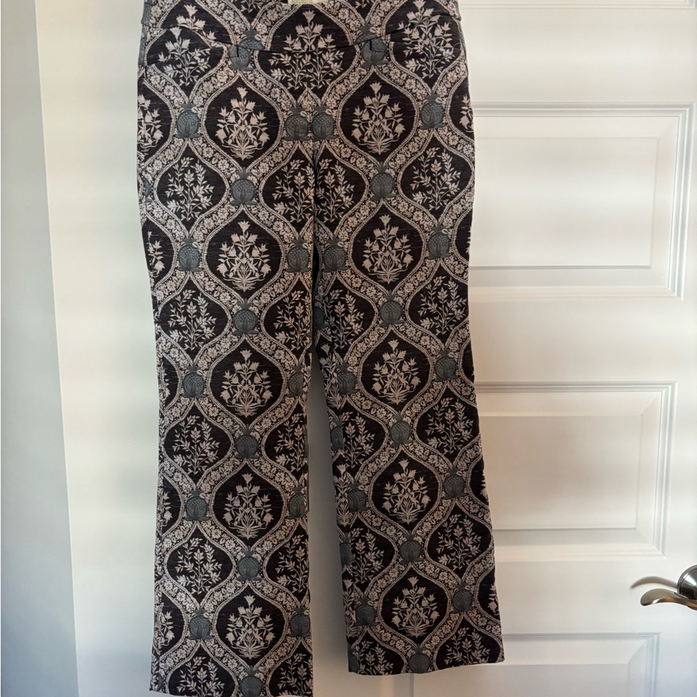 Spartina 449 Blue and Cream Patterned Cropped Pants - Picture 4 of 6